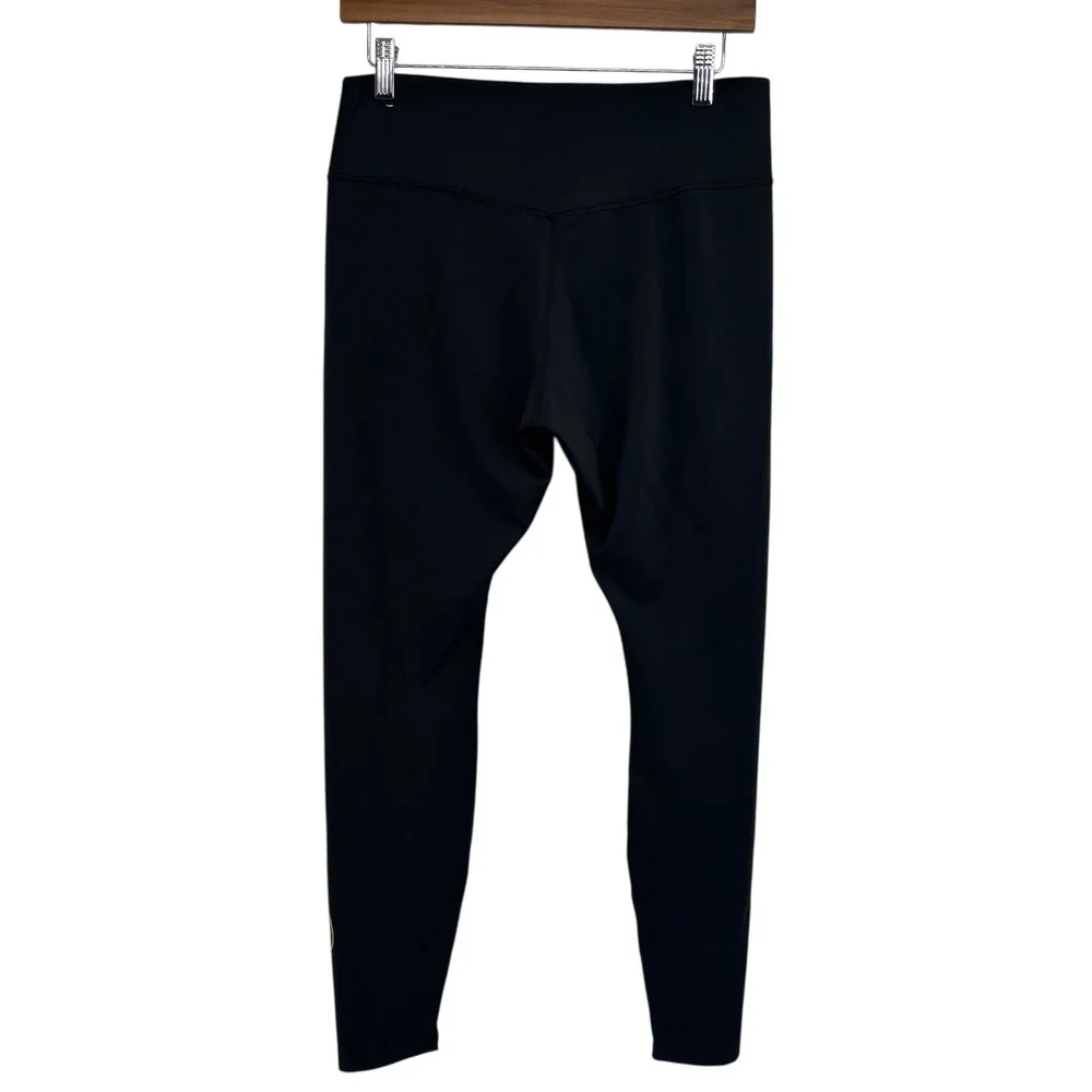 Nike Women Tight Dri-FIT Full Legging Mid‎ Rise Black Gold Swoosh DM1608 Size L